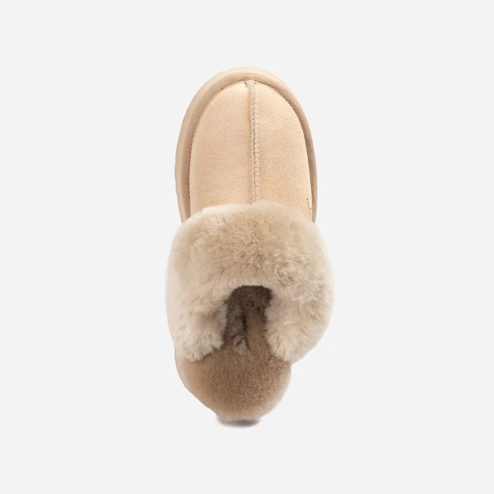 Ugg Platform Slipper (Elastic Logo & Wool Strap) 4.5cm (Detachable Feature)(Water Resistant)