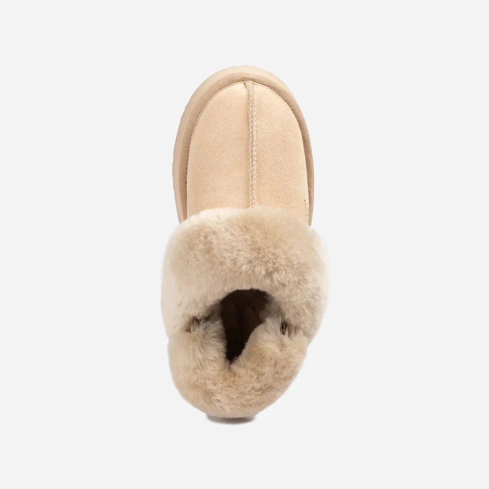 Ugg Platform Slipper (Elastic Logo & Wool Strap) 4.5cm (Detachable Feature)(Water Resistant)