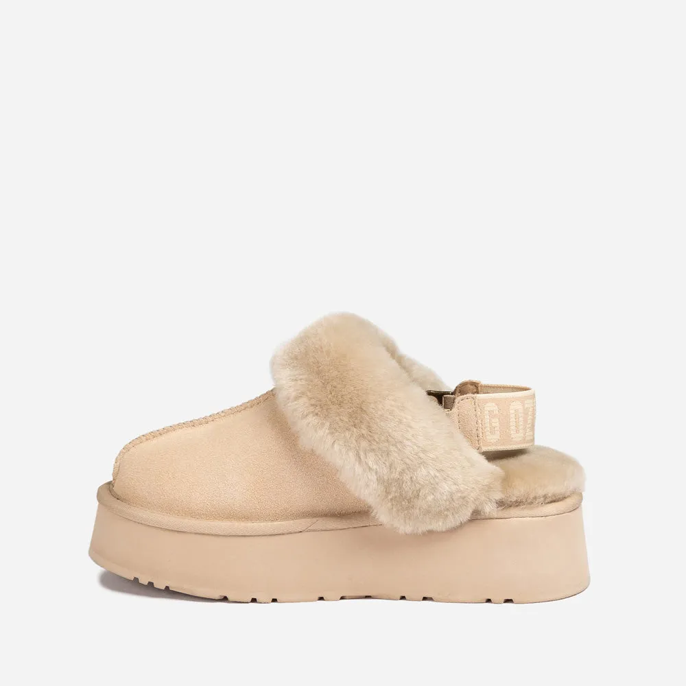 Ugg Platform Slipper (Elastic Logo & Wool Strap) 4.5cm (Detachable Feature)(Water Resistant)