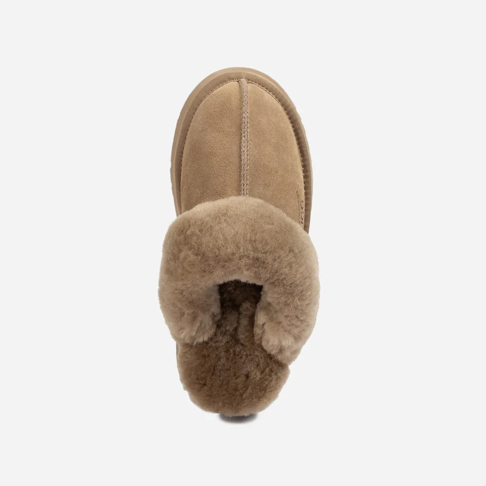 Ugg Platform Slipper (Elastic Logo & Wool Strap) 4.5cm (Detachable Feature)(Water Resistant)