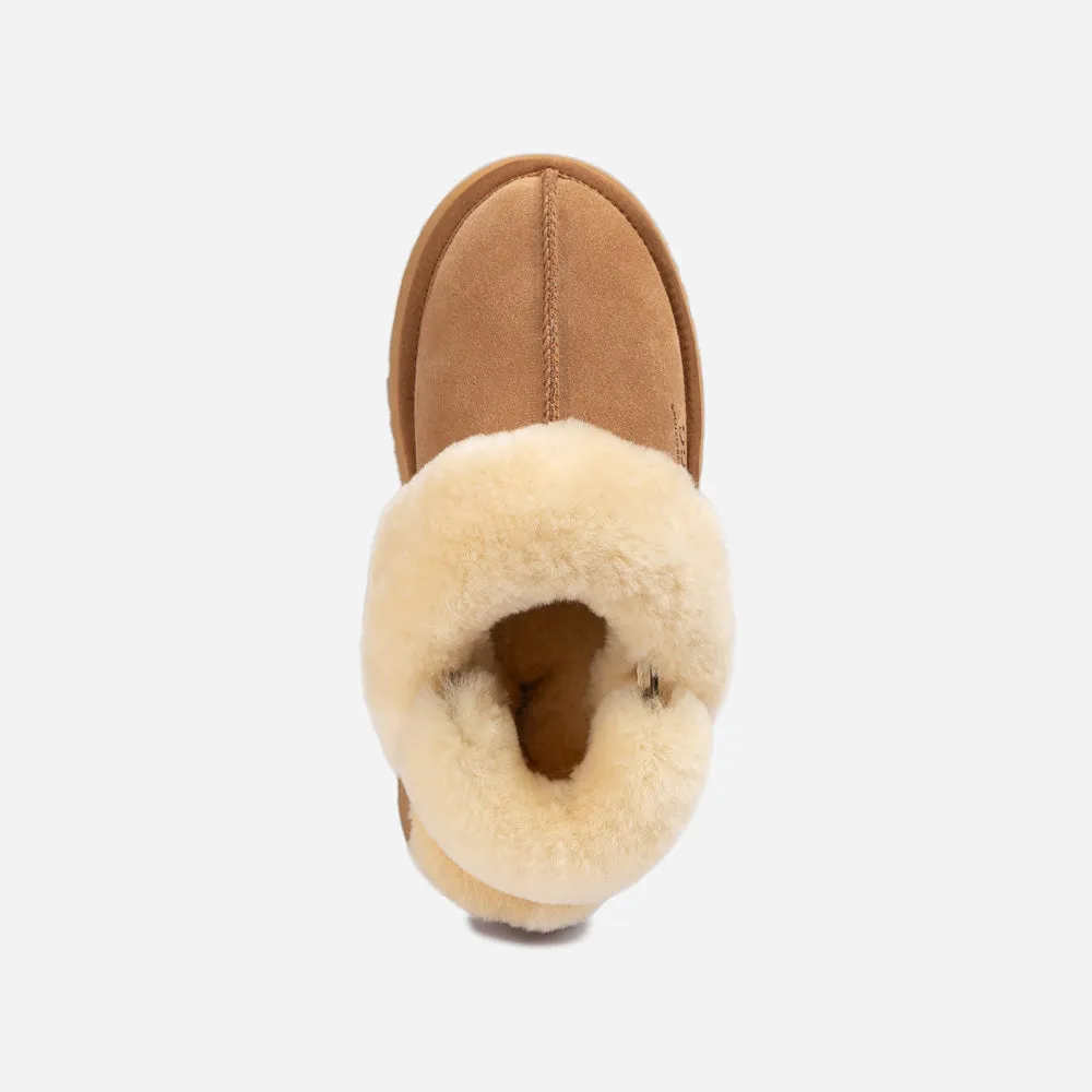 Ugg Platform Slipper (Elastic Logo & Wool Strap) 4.5cm (Detachable Feature)(Water Resistant)