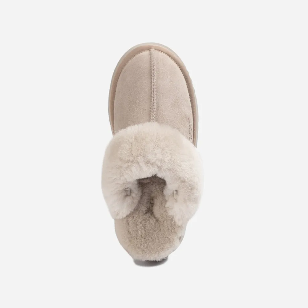 Ugg Platform Slipper (Elastic Logo & Wool Strap) 4.5cm (Detachable Feature)(Water Resistant)