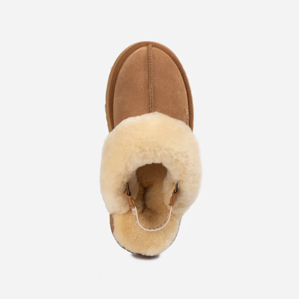 Ugg Platform Slipper (Elastic Logo & Wool Strap) 4.5cm (Detachable Feature)(Water Resistant)