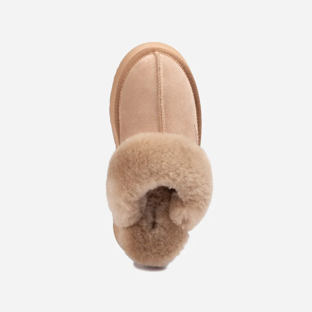 Ugg Platform Slipper (Elastic Logo & Wool Strap) 4.5cm (Detachable Feature)(Water Resistant)