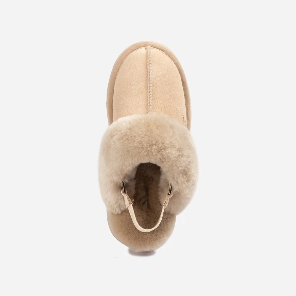 Ugg Platform Slipper (Elastic Logo & Wool Strap) 4.5cm (Detachable Feature)(Water Resistant)