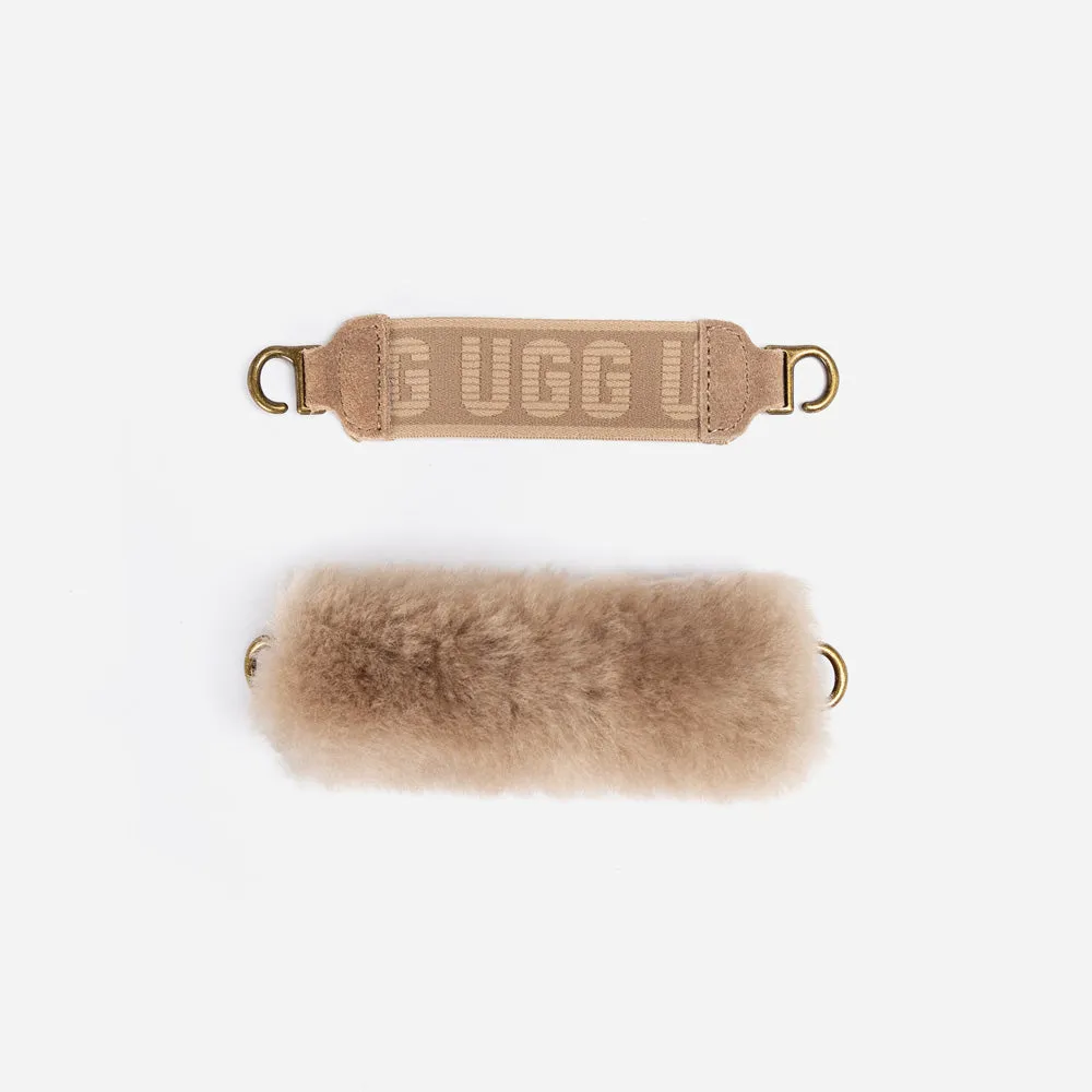 Ugg Platform Slipper (Elastic Logo & Wool Strap) 4.5cm (Detachable Feature)(Water Resistant)