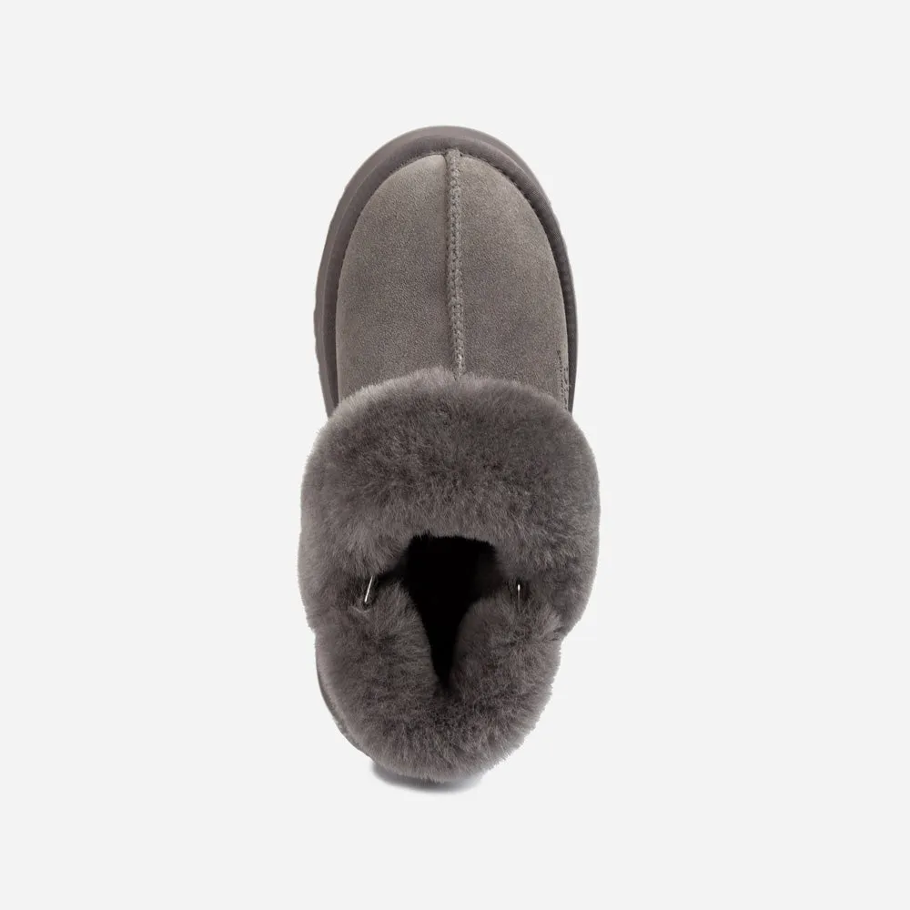 Ugg Platform Slipper (Elastic Logo & Wool Strap) 4.5cm (Detachable Feature)(Water Resistant)