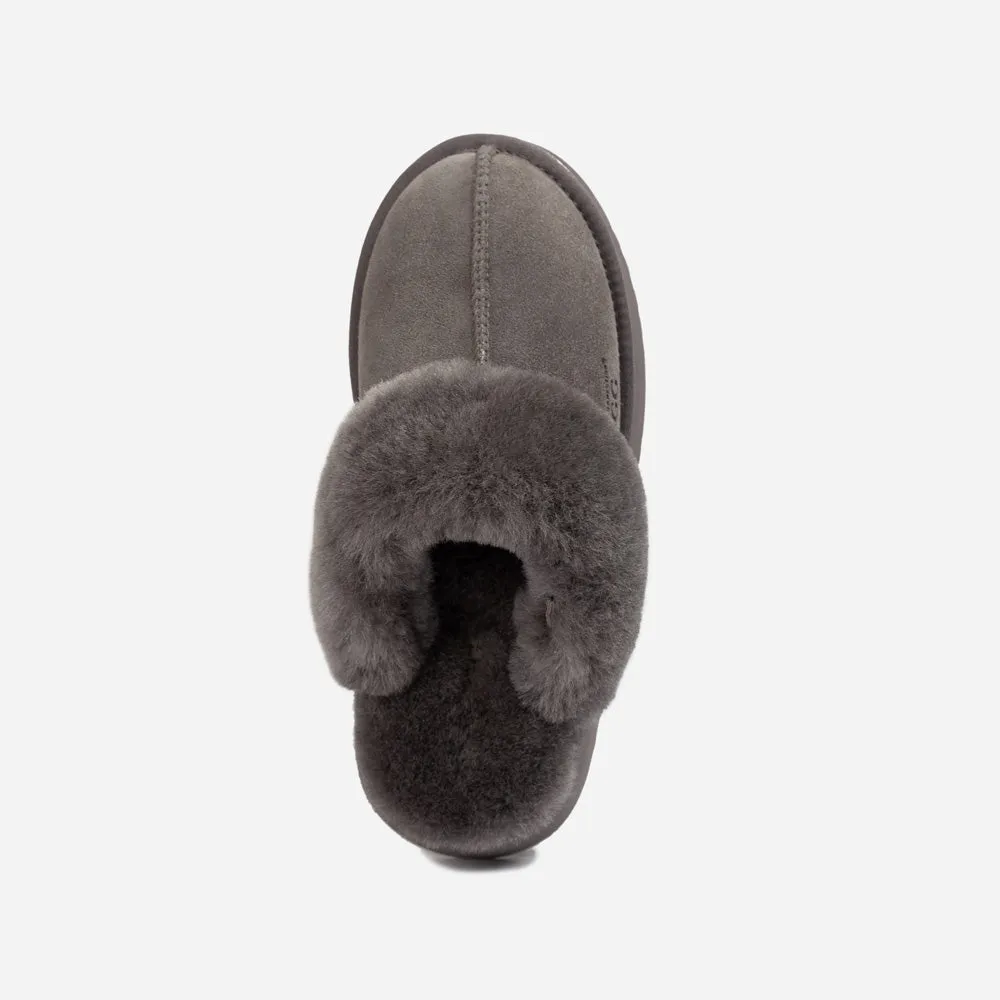 Ugg Platform Slipper (Elastic Logo & Wool Strap) 4.5cm (Detachable Feature)(Water Resistant)