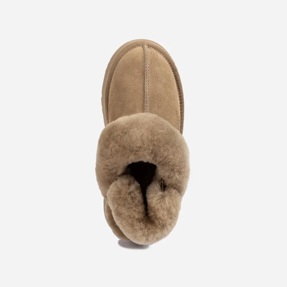 Ugg Platform Slipper (Elastic Logo & Wool Strap) 4.5cm (Detachable Feature)(Water Resistant)