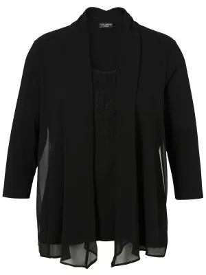 Via Appia Black Diamonte Blouse