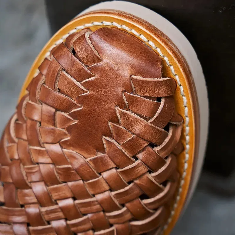 Vintage Woven Genuine Leather Shoes