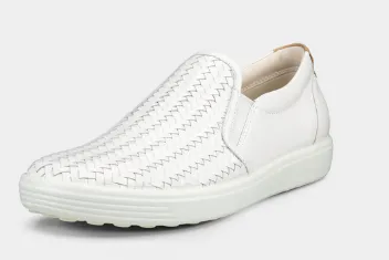 Women's Ecco Soft 7 Slip On 2.0 470113-01007 Color:  White