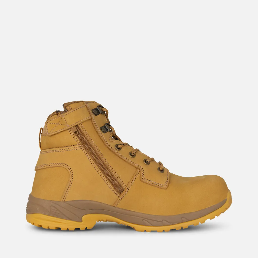 Women’s Tradie Hybrid Zip/Lace Composite Cap Work Boots 6” - K27380 (Wheat)