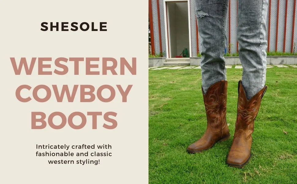 Womens Western Fashion Square Toe Cowboy Boots