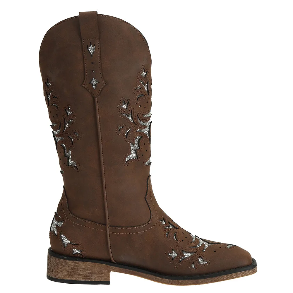 Womens Western Fashion Square Toe Cowboy Boots