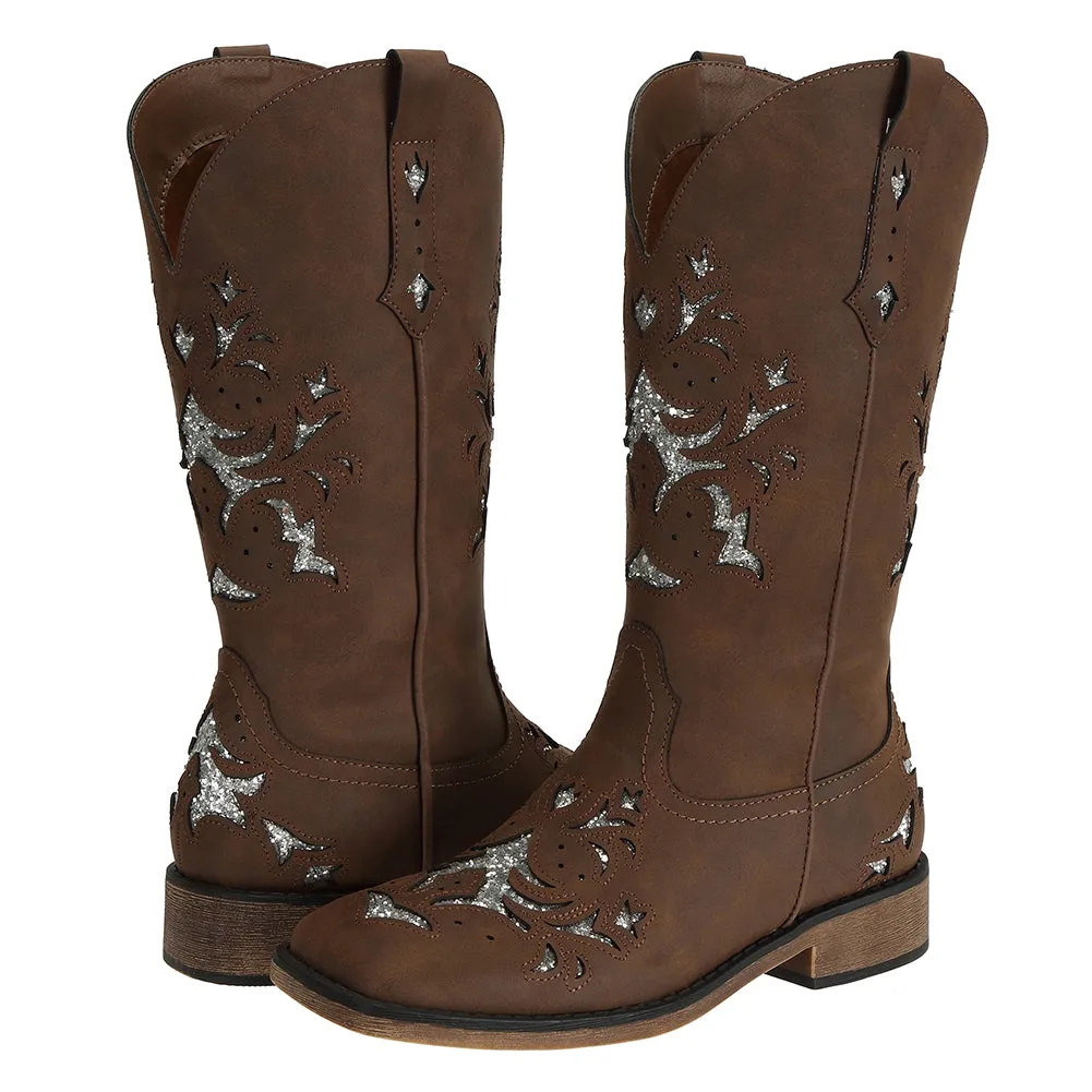 Womens Western Fashion Square Toe Cowboy Boots