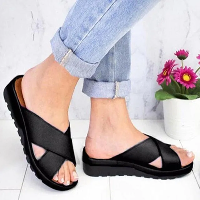 Yeknu Women Summer Slippers Casual Ladies Sandals Platform Non-slip Female Shoes Soft Wedge Outdoor Women Slippers Dropshipping Shoes