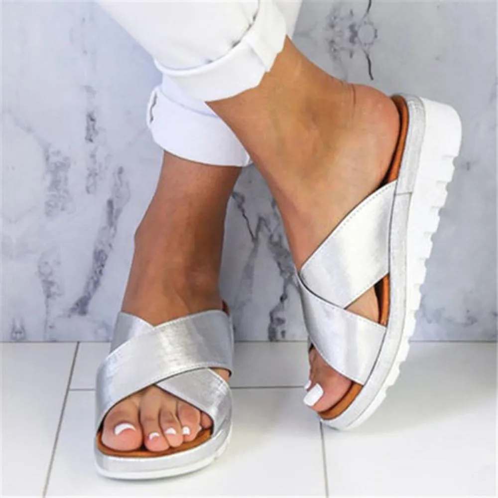 Yeknu Women Summer Slippers Casual Ladies Sandals Platform Non-slip Female Shoes Soft Wedge Outdoor Women Slippers Dropshipping Shoes